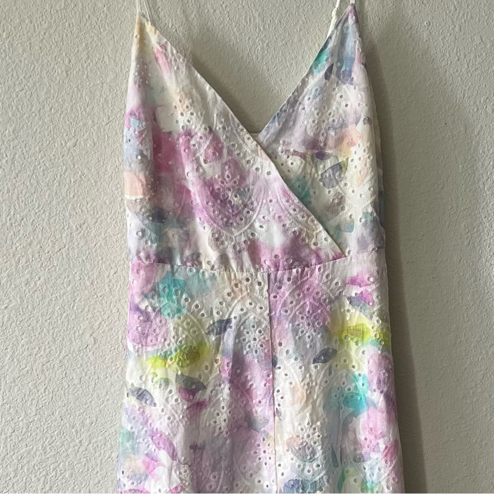 SOLD 🐰 Adyson Parker Spring Lilac Cotton Eyelet Embroidered V-neck Maxi Dress